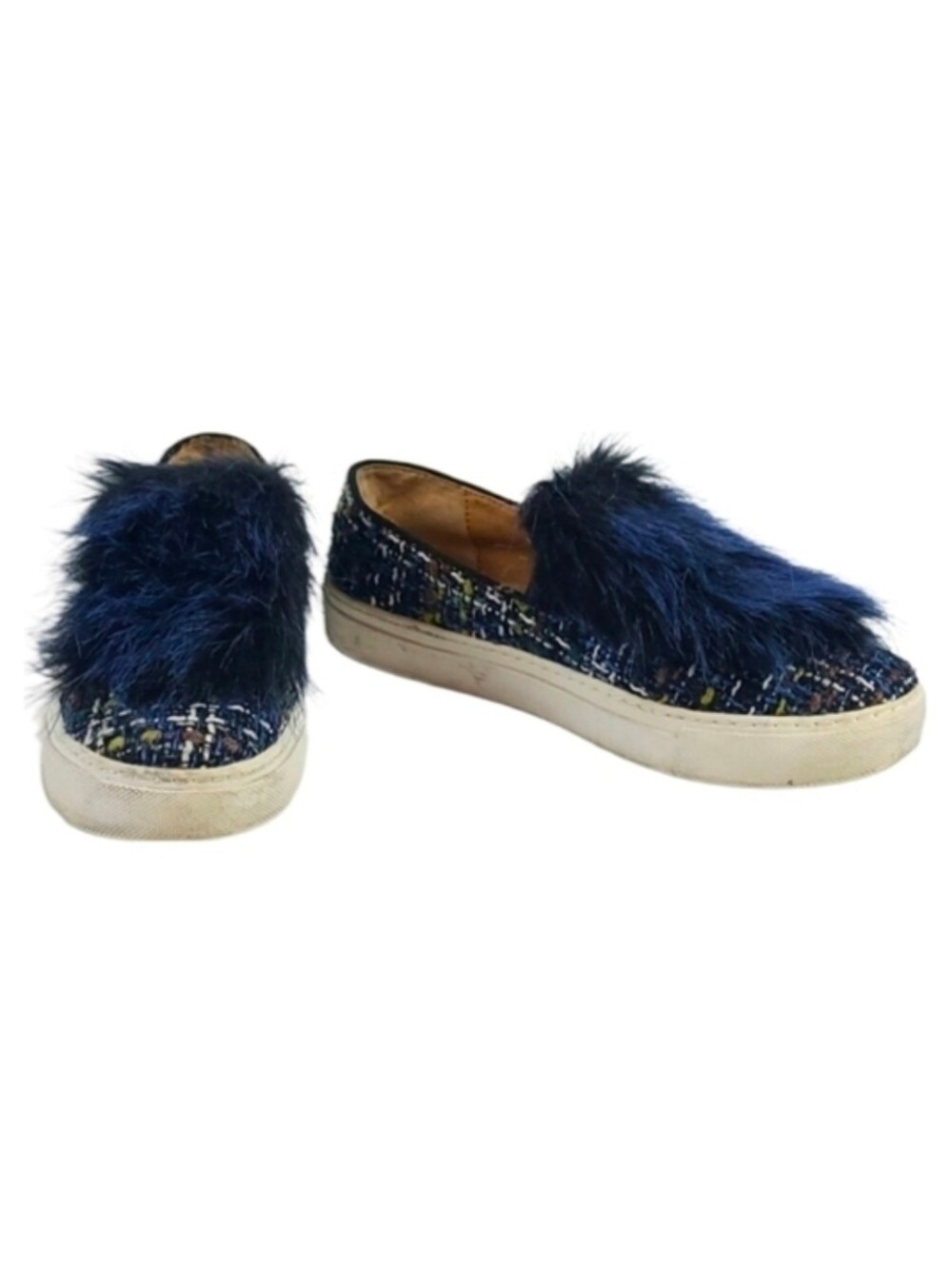 Fuzzy Boucle Loafers - Blue Multi